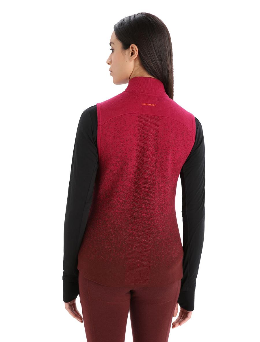 Cherry / Espresso Icebreaker ZoneKnit™ Merino Insulated Vest Into the Deep Women's Jackets | AU 1657VRWD